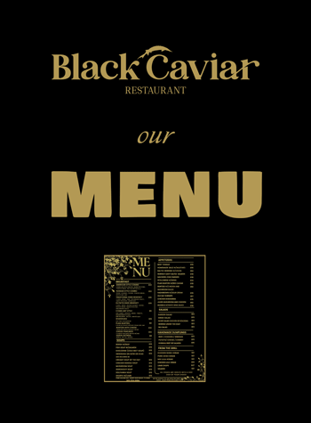 Black Caviar Restaurant European Cuisine Menu